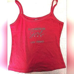 New Red All American Girl Las Vegas Tank Top Size XL